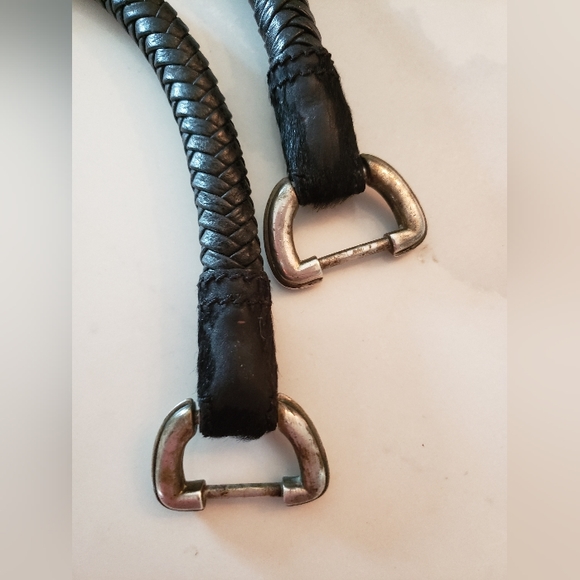 Keiselstein-Cord Pair of Leather Purse handles/sterling, preowned - Picture 2 of 11